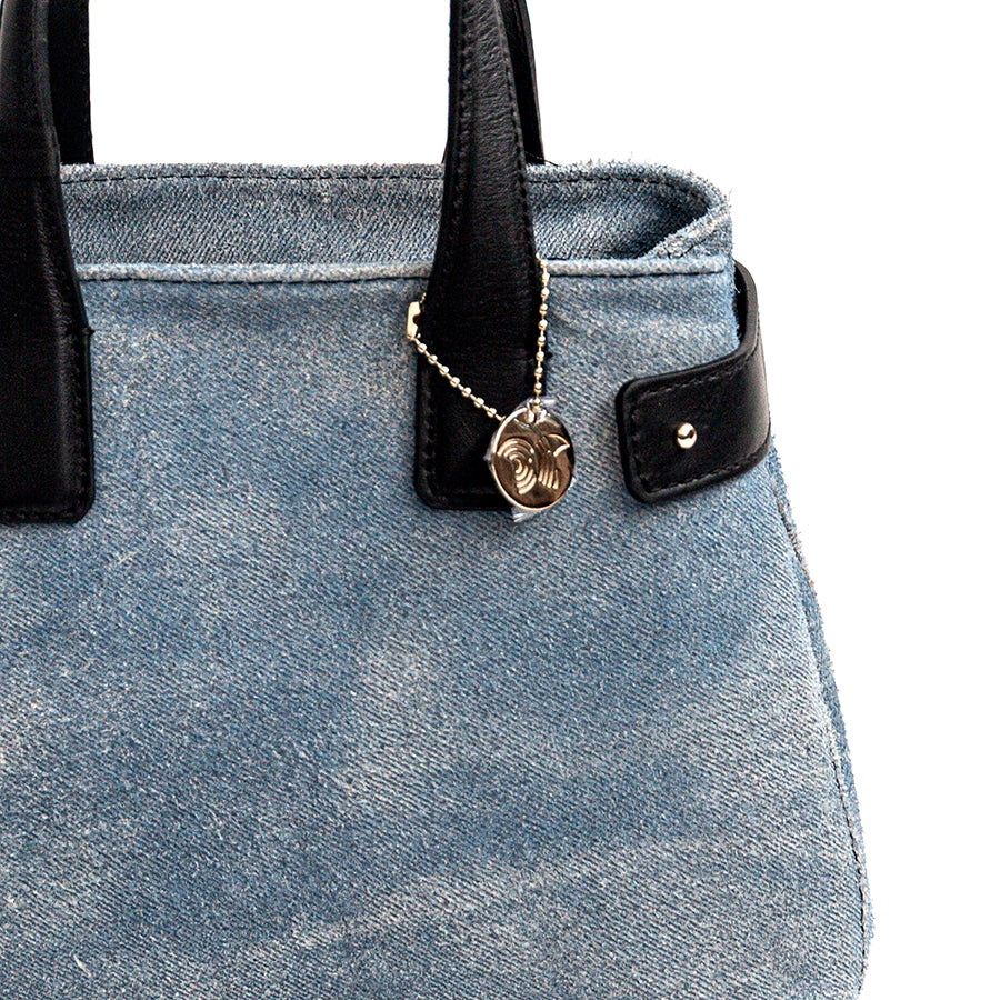 DENIM - Suede Effect Denim Bag