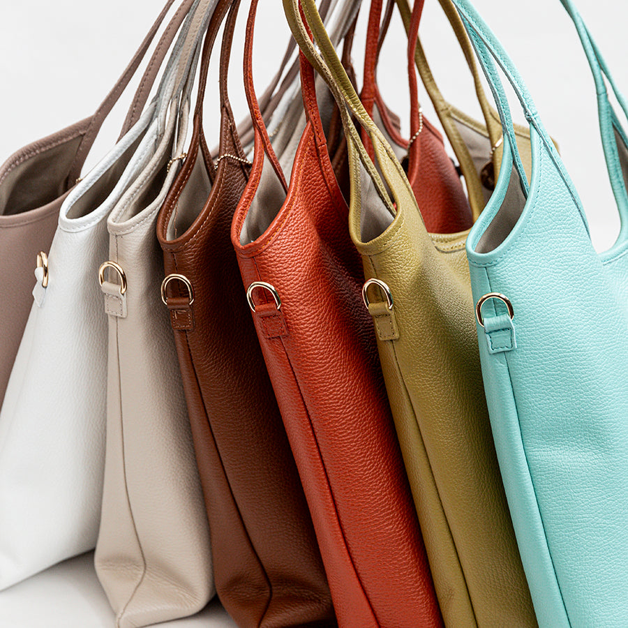 TAMARA - Blush Pink Leather Shopping Bag