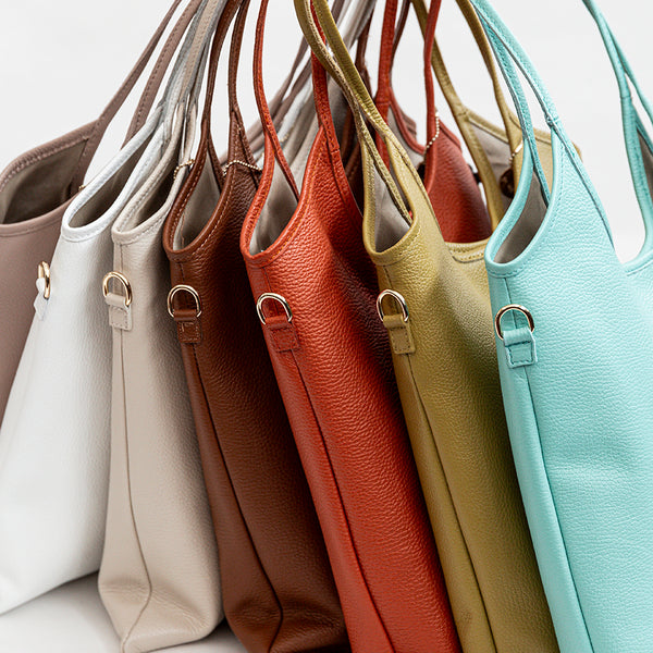 TAMARA - Blush Pink Leather Shopping Bag