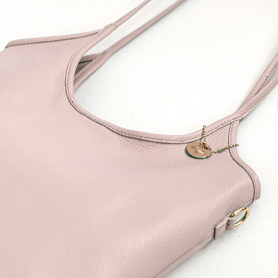 TAMARA - Blush Pink Leather Shopping Bag