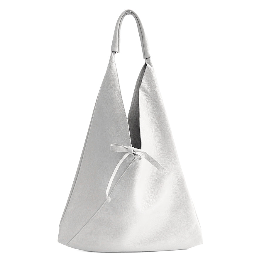 LINA AM - Maxi leather bag in white