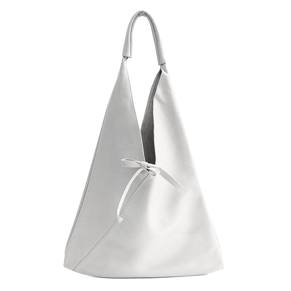 LINA AM - Maxi leather bag in white