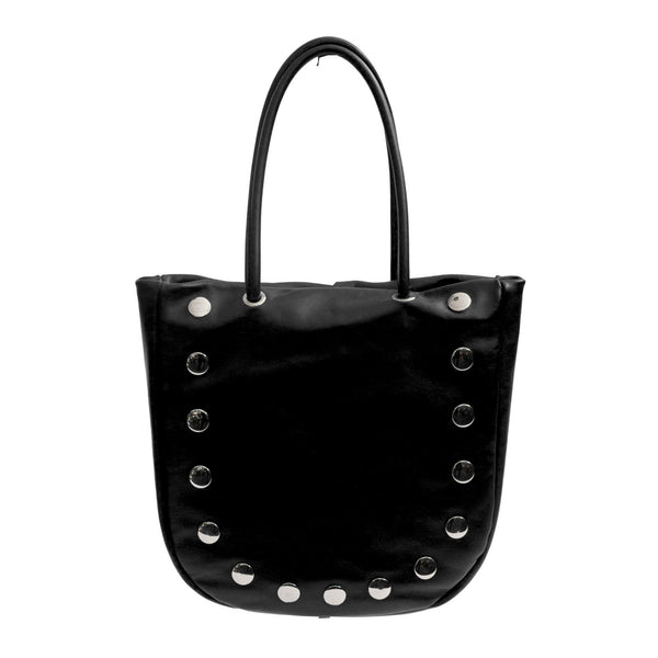 JILLY - Shopping in pelle nappa nero