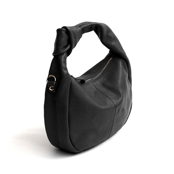 KNOT - Bag with leather knot handle in black