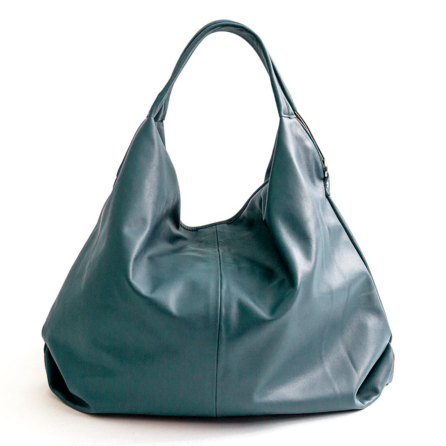 ELSA - Sacca maxi in pelle nappa petrolio