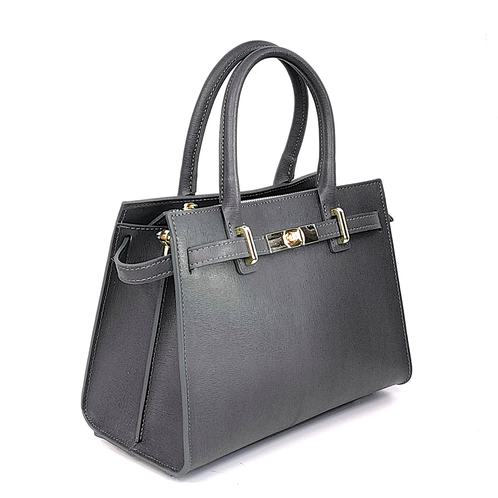 KELLY - Anthracite Saffiano Leather Tote