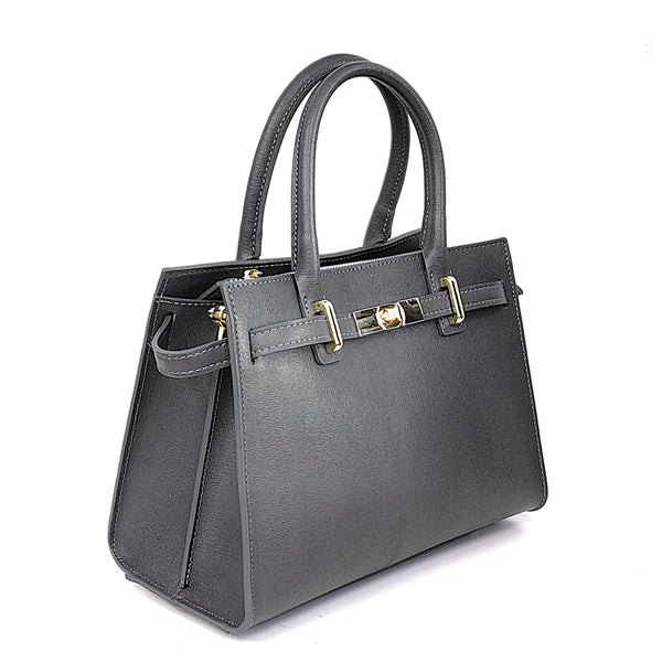 KELLY - Anthracite Saffiano Leather Tote