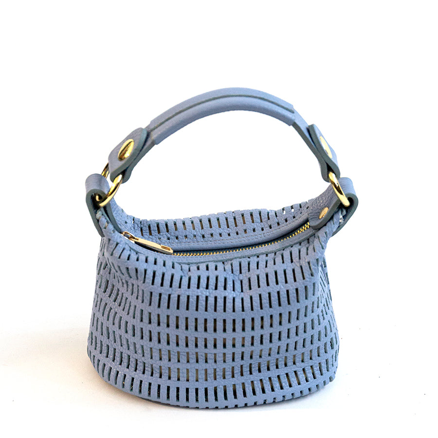 MIAMI MINY - Perforated leather bag in aviation color