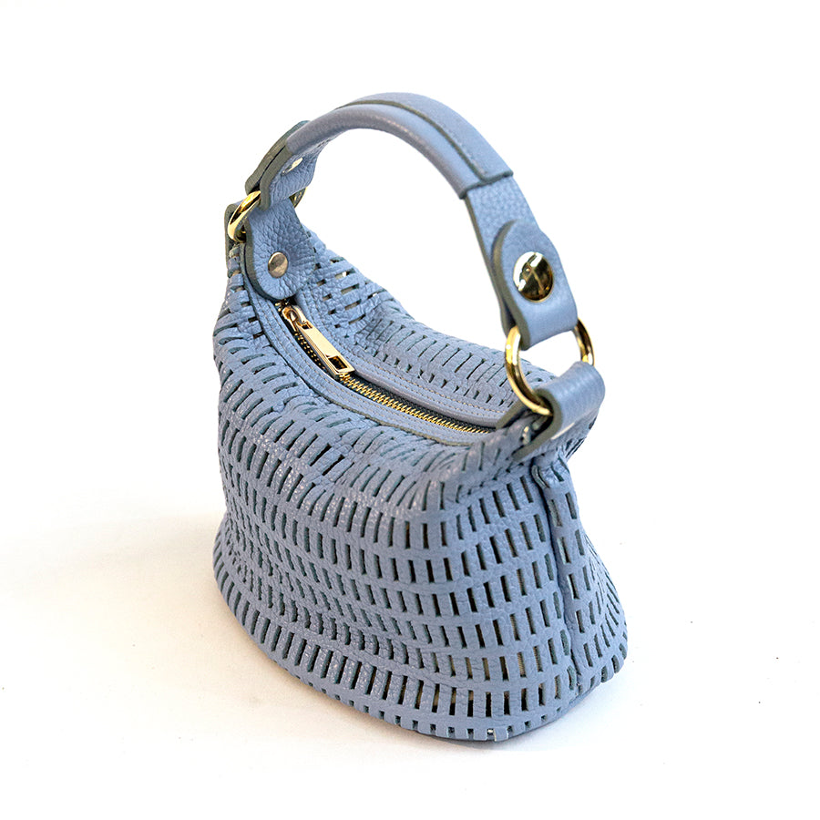 MIAMI MINY - Perforated leather bag in aviation color