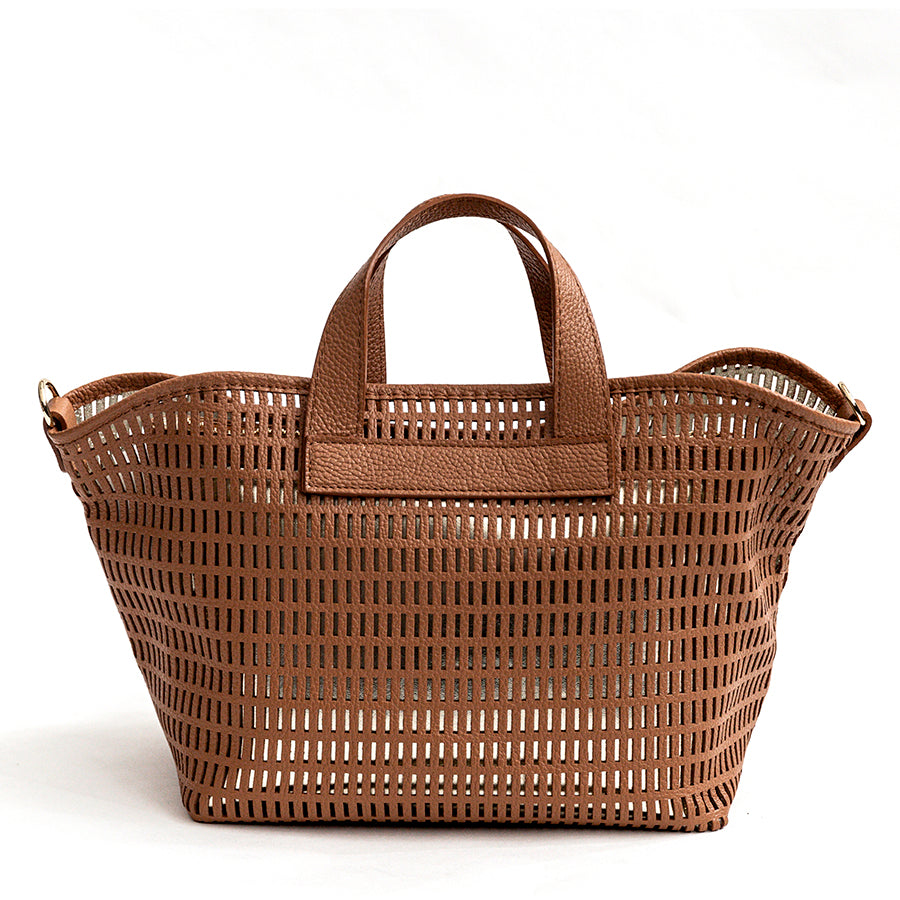 MIAMI TOTE - Perforated leather tote bag
