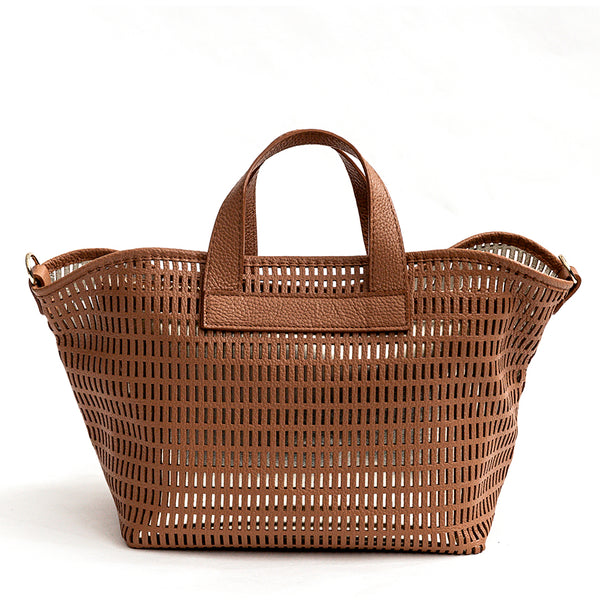MIAMI TOTE - Perforated leather tote bag