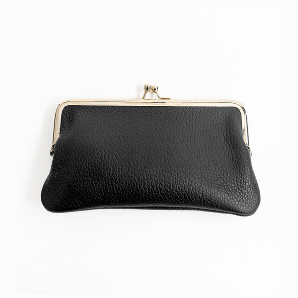 SMALL GLASSES CASE - Black leather