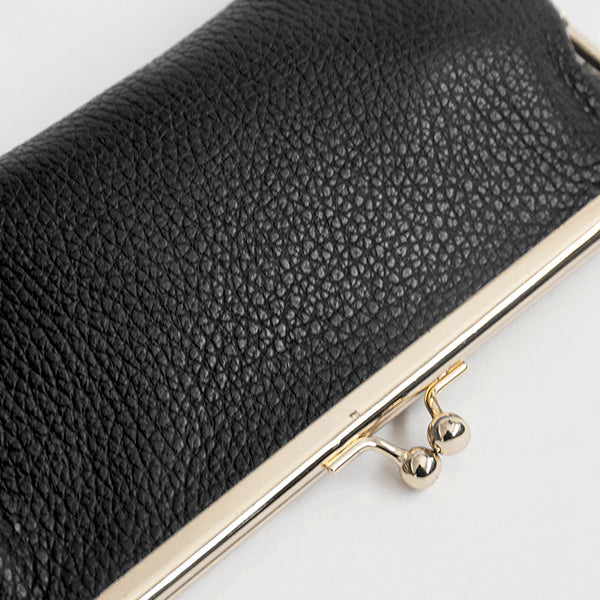 SMALL GLASSES CASE - Black leather