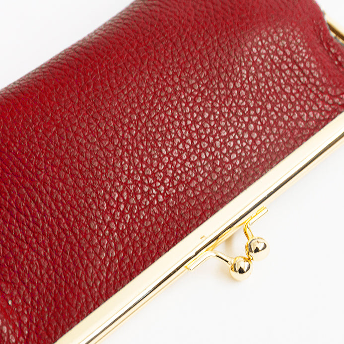 SMALL GLASSES CASE - Red leather