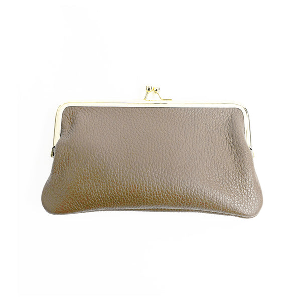 SMALL GLASSES CASE - Taupe Leather