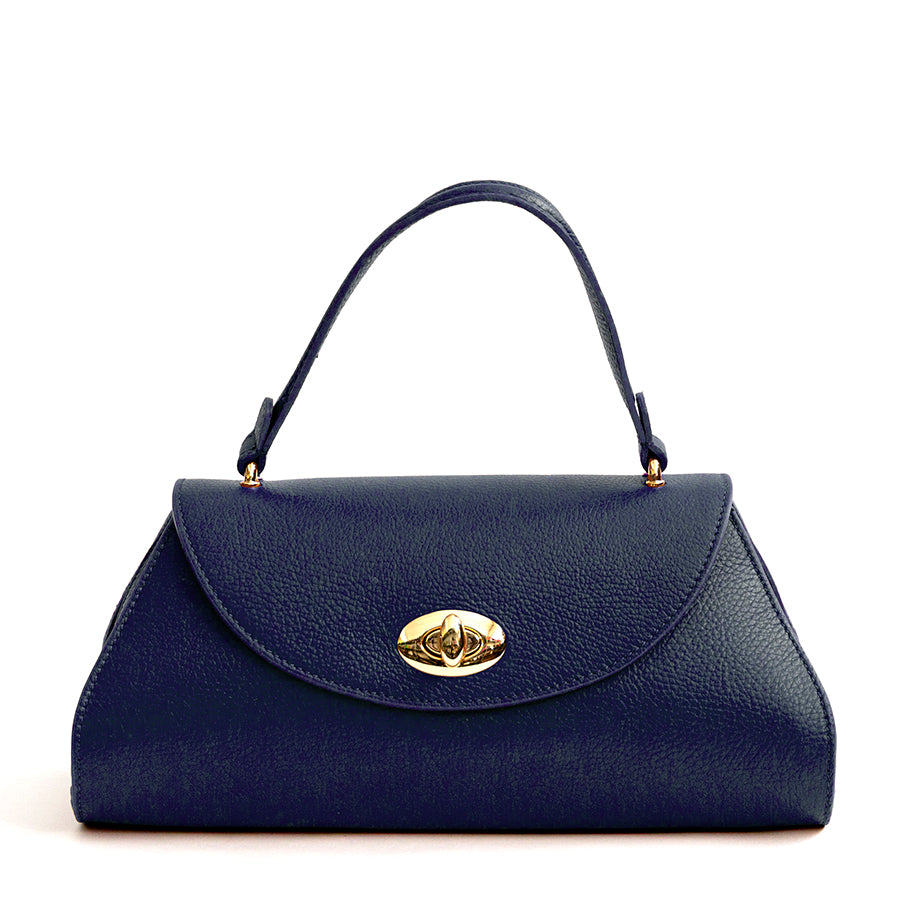 SUSAN - Borsa a bauletto in pelle blu notte