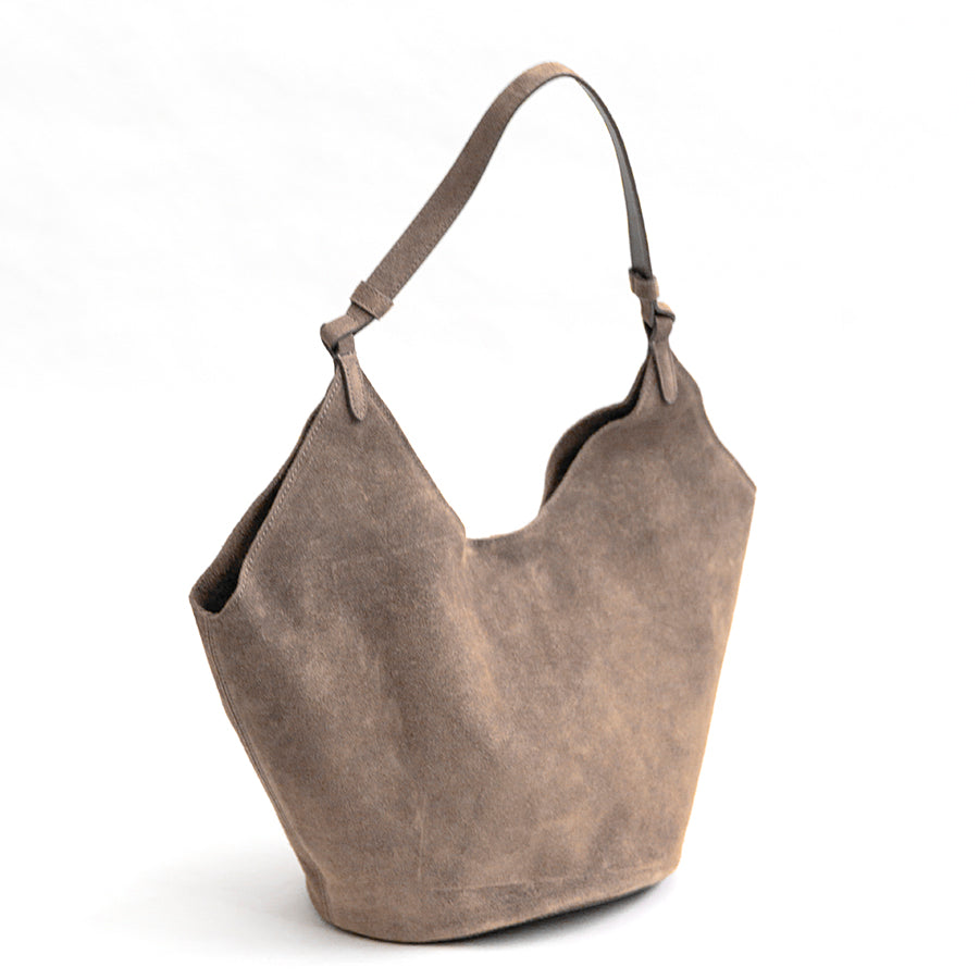 NAOMI - Maxi borsa in camoscio taupe