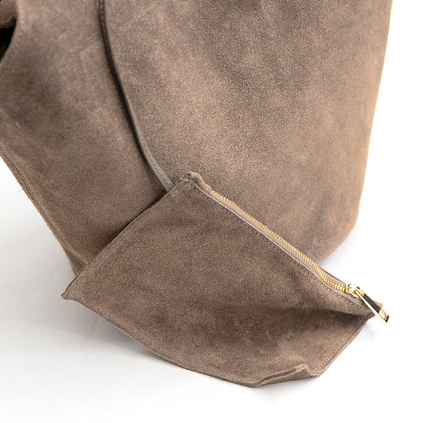 NAOMI - Maxi borsa in camoscio taupe