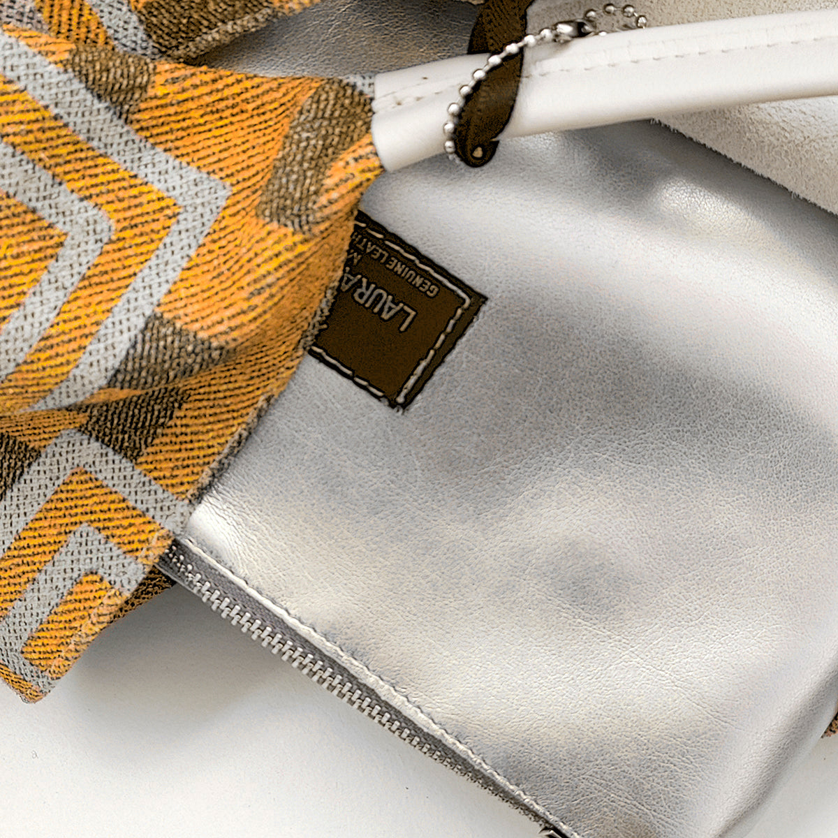 FANTASY BIG - Large bag in printed yellow fabric