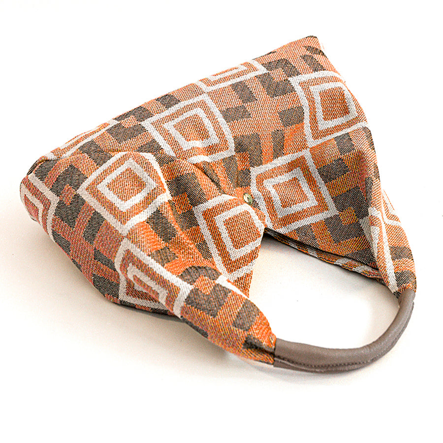 FANTASY BIG - Large bag in printed orange fabric