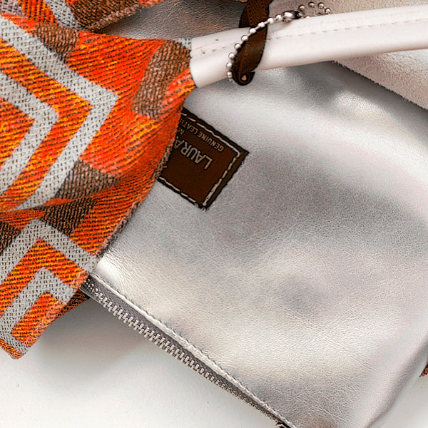 FANTASY BIG - Large bag in printed orange fabric