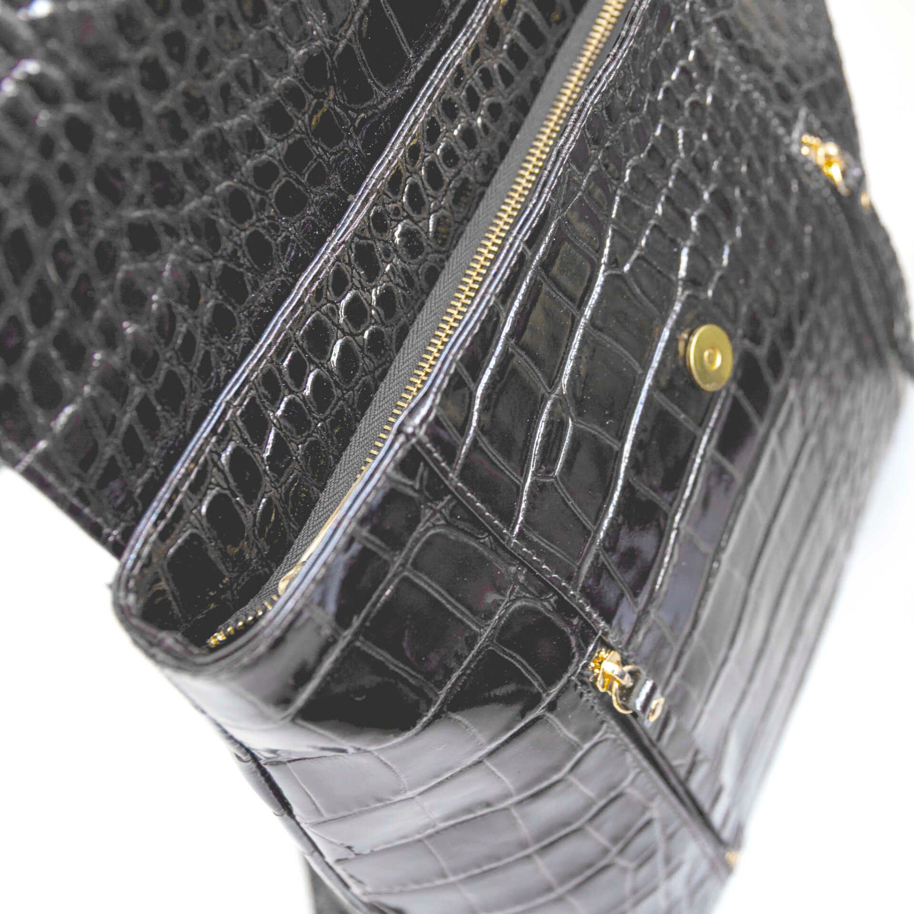 BRISTOL - Zaino in pelle con stampa coccodrillo grigia