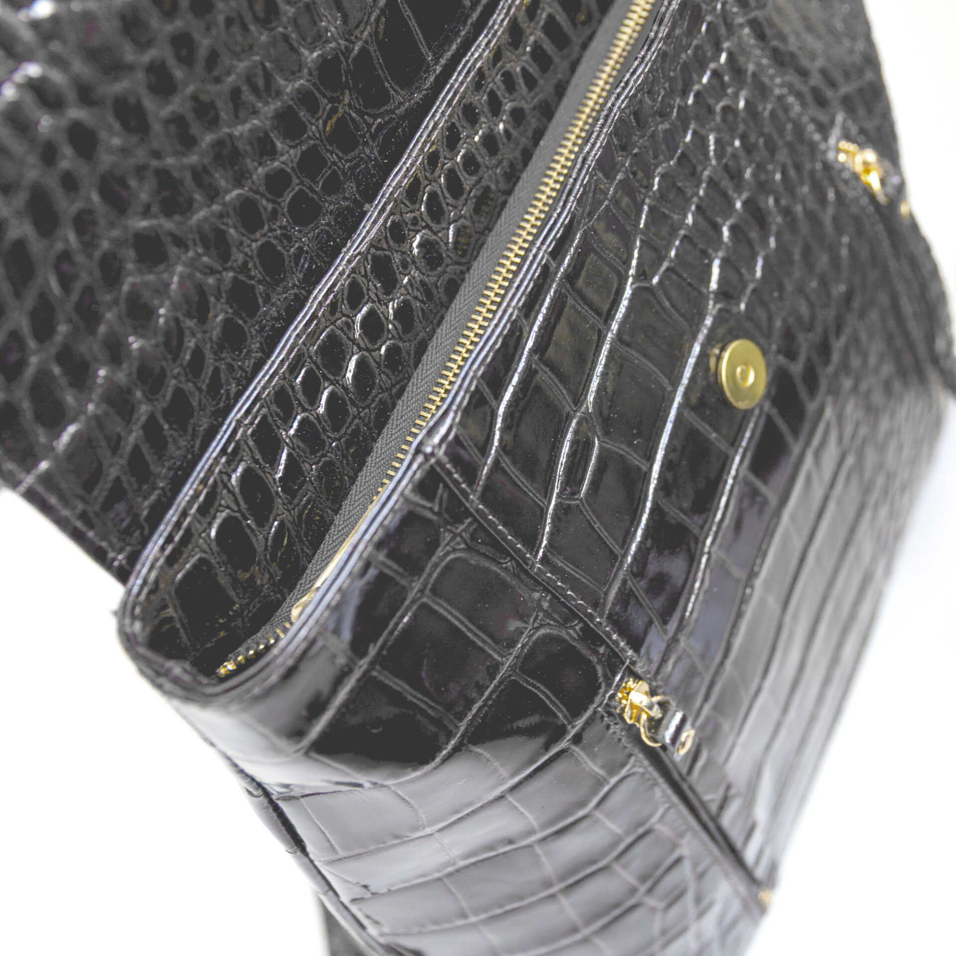 BRISTOL - Zaino in pelle con stampa coccodrillo grigia