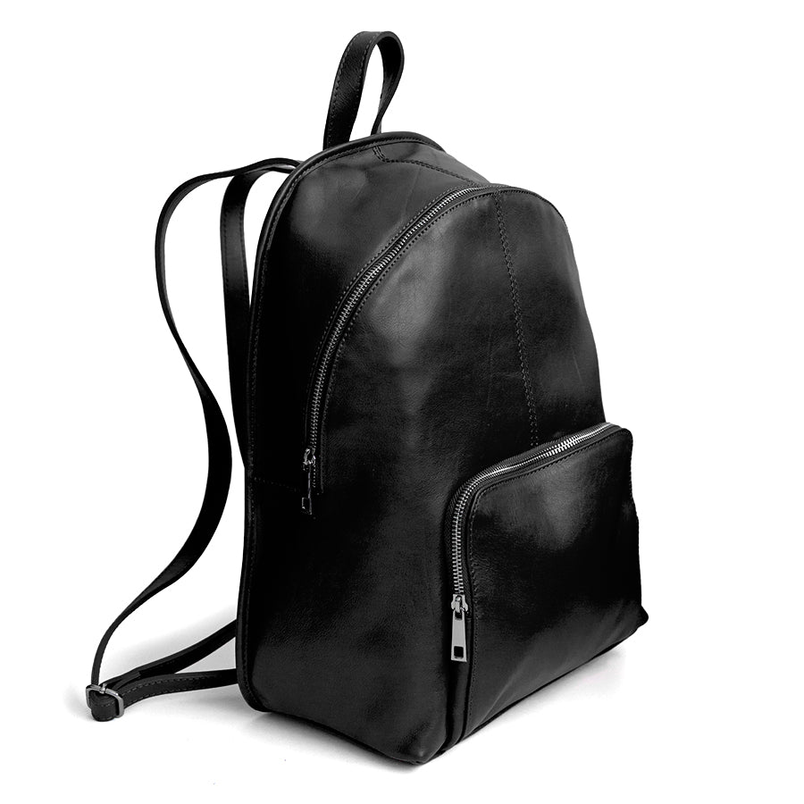 MAX - Black Nappa Leather Backpack