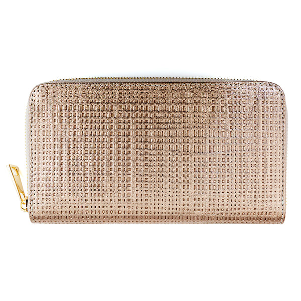 LARGE BRONZE PRINTED LEATHER WALLET