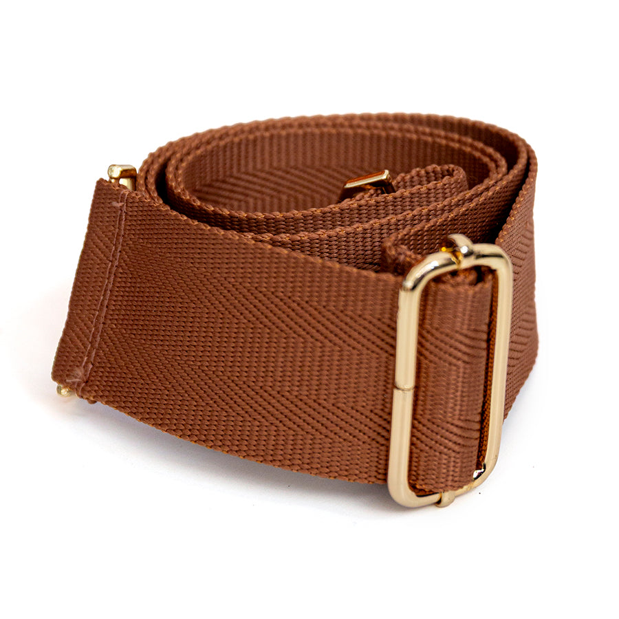 DARK LEATHER FABRIC SHOULDER STRAP