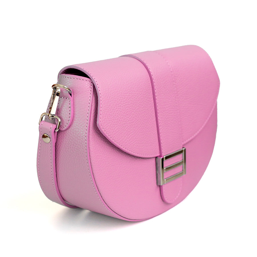 MOON - Half-moon handbag in Barbie leather