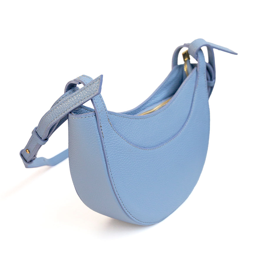 SMILE - Blue Leather Half-Moon