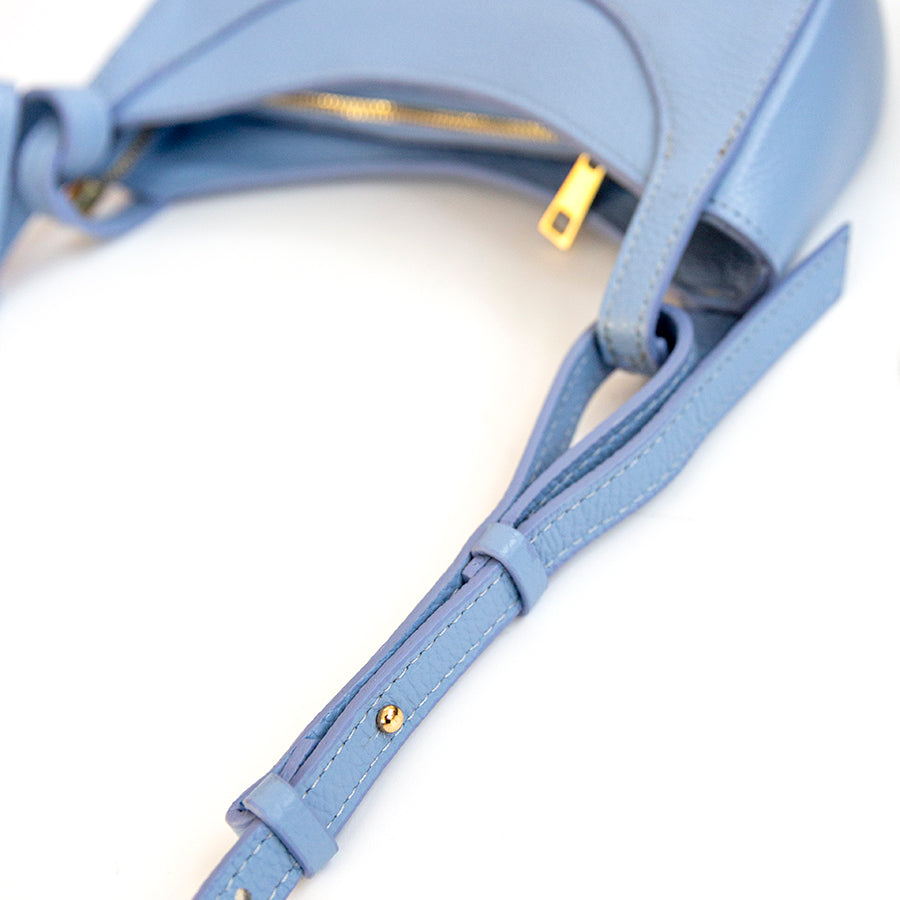 SMILE - Blue Leather Half-Moon