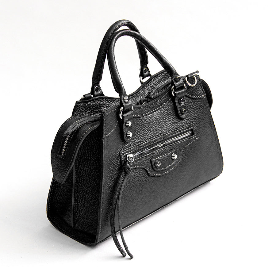 BARCELONA - black leather handbag