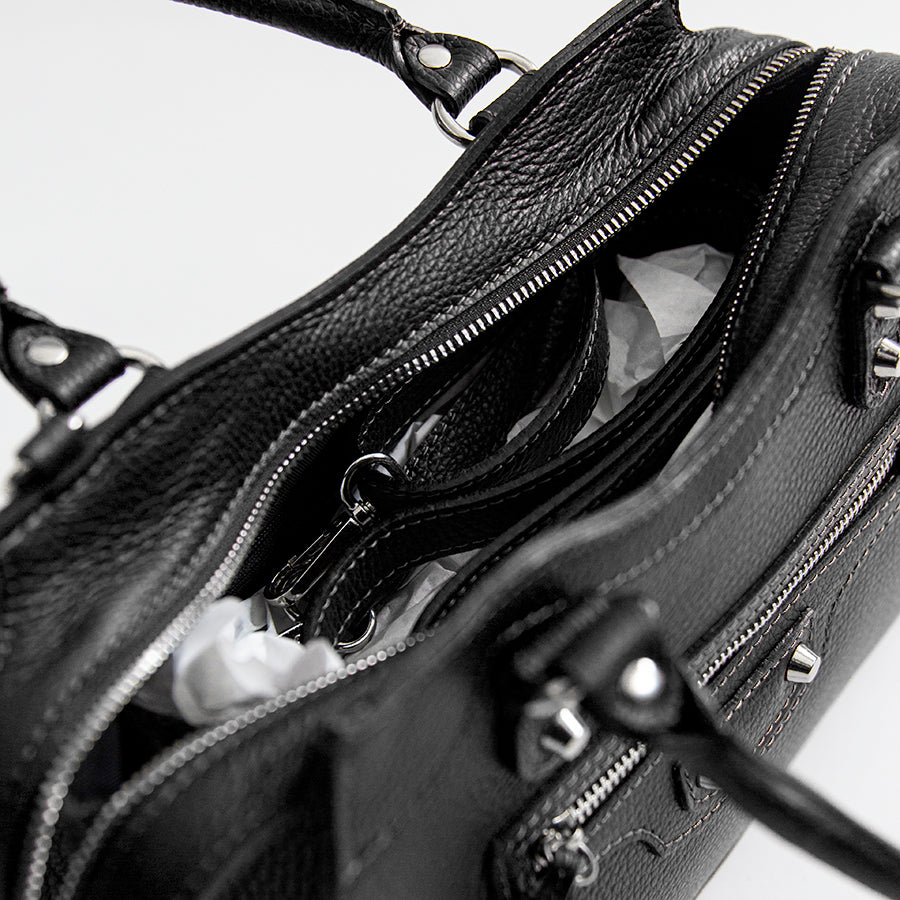 BARCELONA - black leather handbag