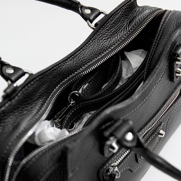 BARCELONA - black leather handbag