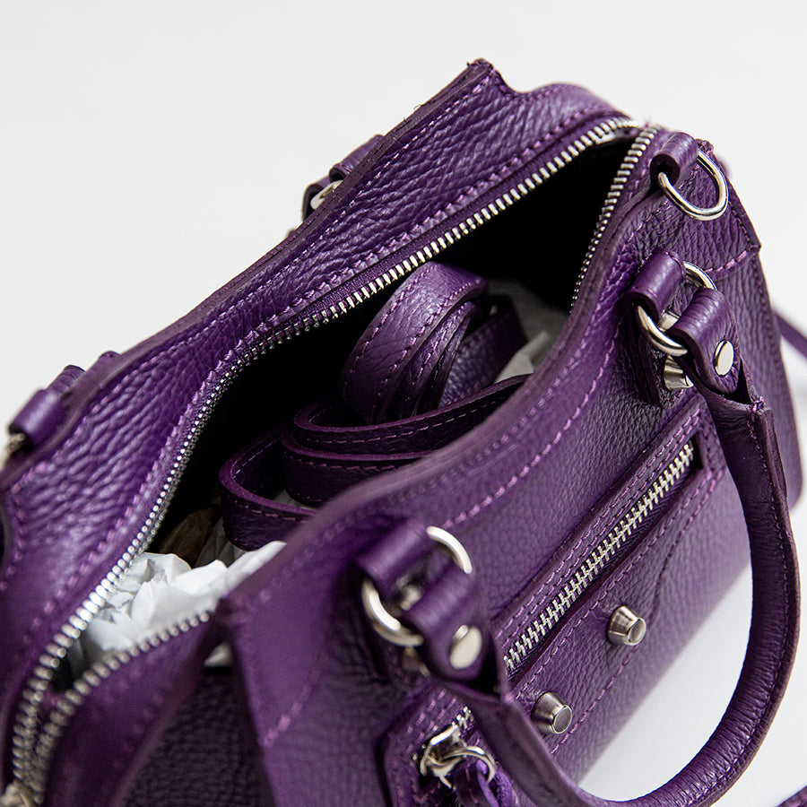 BARCELONA Small - purple leather handbag