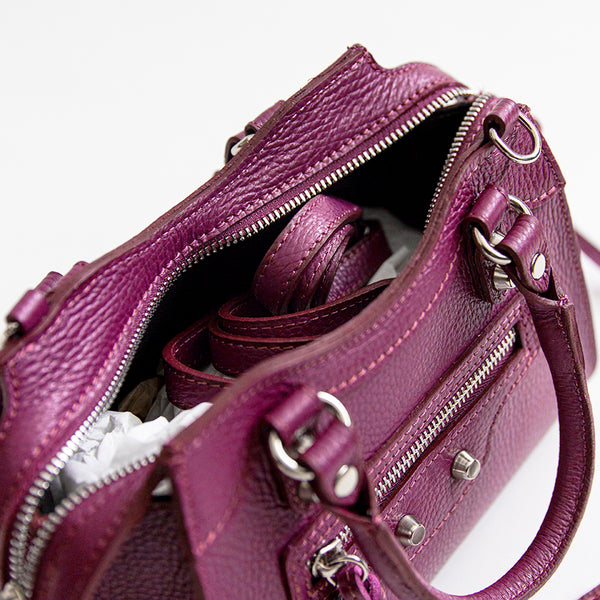 BARCELLONA Small - fuchsia leather handbag