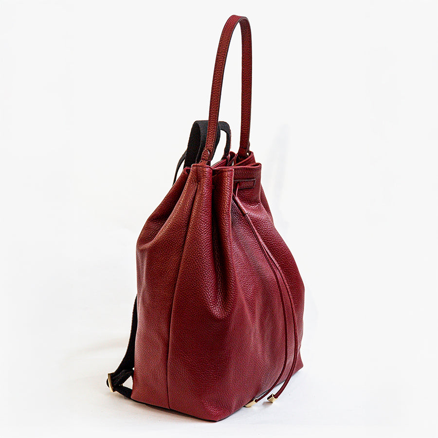 YORK - Zaino / Borsa in pelle rubino