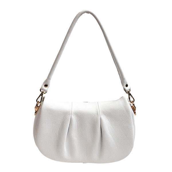 CLELIA - White Leather Shoulder Bag