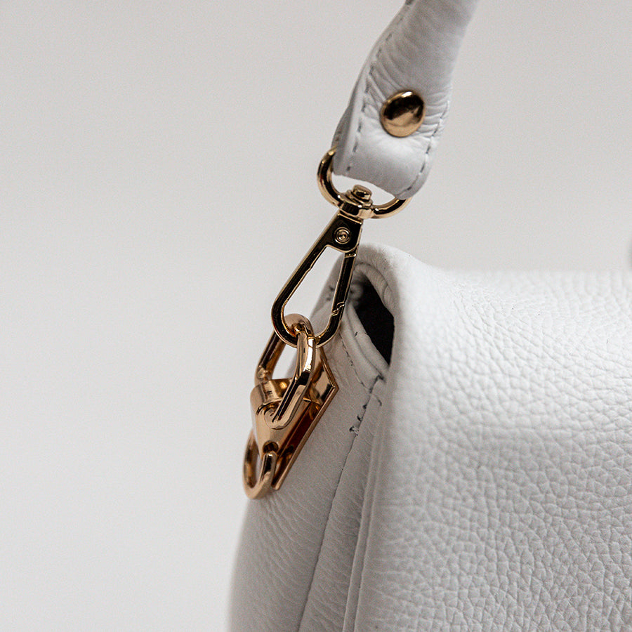 CLELIA - White Leather Shoulder Bag