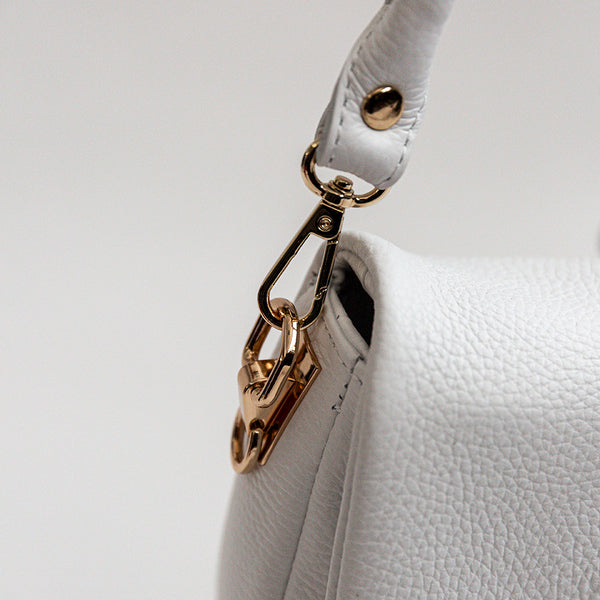 CLELIA - White Leather Shoulder Bag