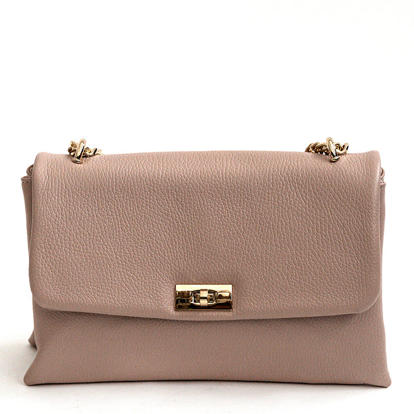 OLIMPIA - Blush Leather Shoulder Bag