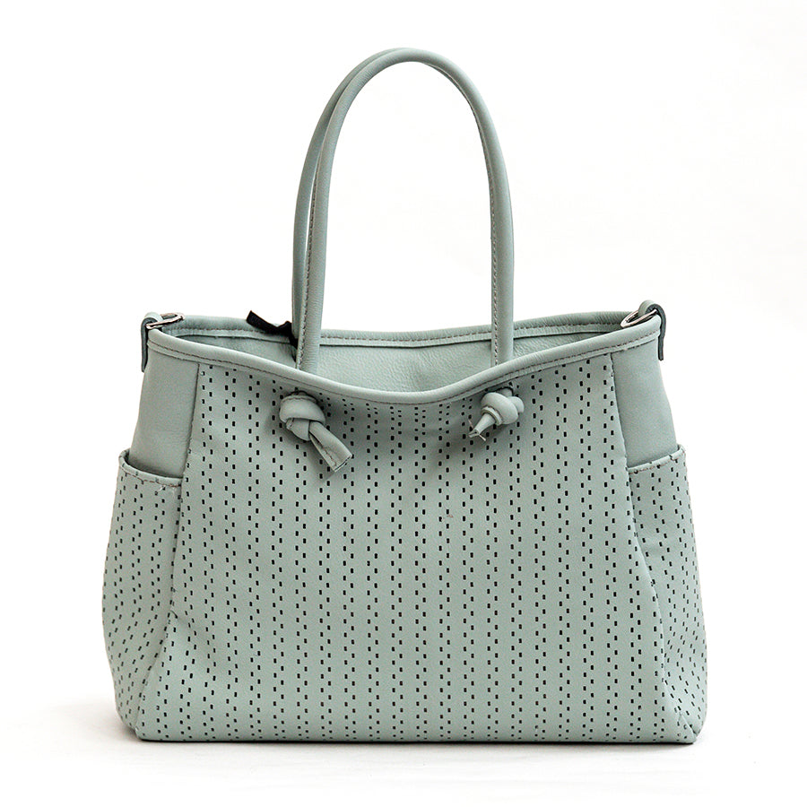 ZELIA TOTE - Mint Perforated Nappa Leather Bag