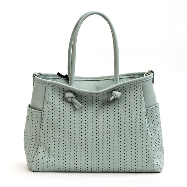 ZELIA TOTE - Mint Perforated Nappa Leather Bag