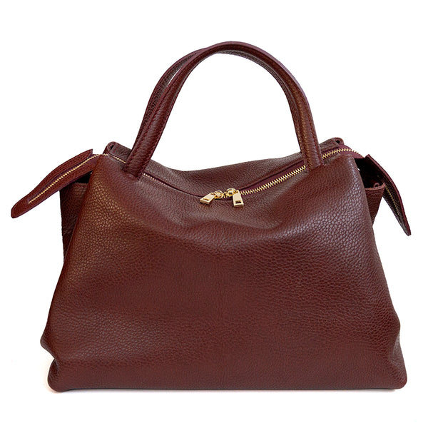 EMMA BIG - Bordeaux Leather Handbag