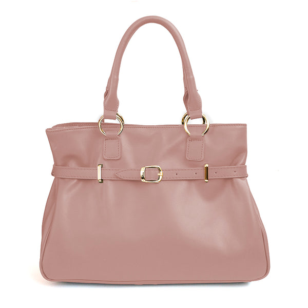MILA - Salmon Pink Nappa Leather Tote
