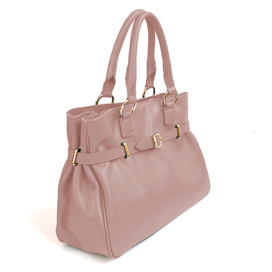 MILA - Salmon Pink Nappa Leather Tote