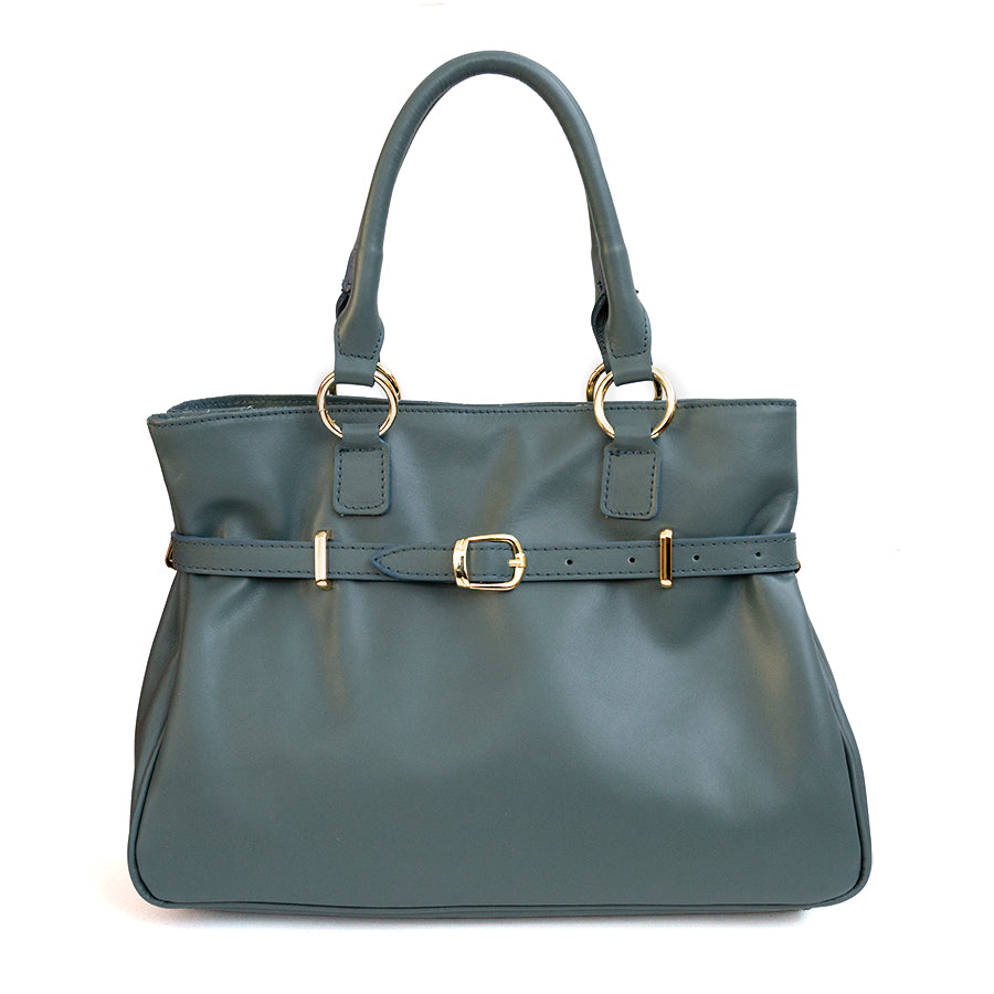 MILA - Dark Blue Nappa Leather Tote