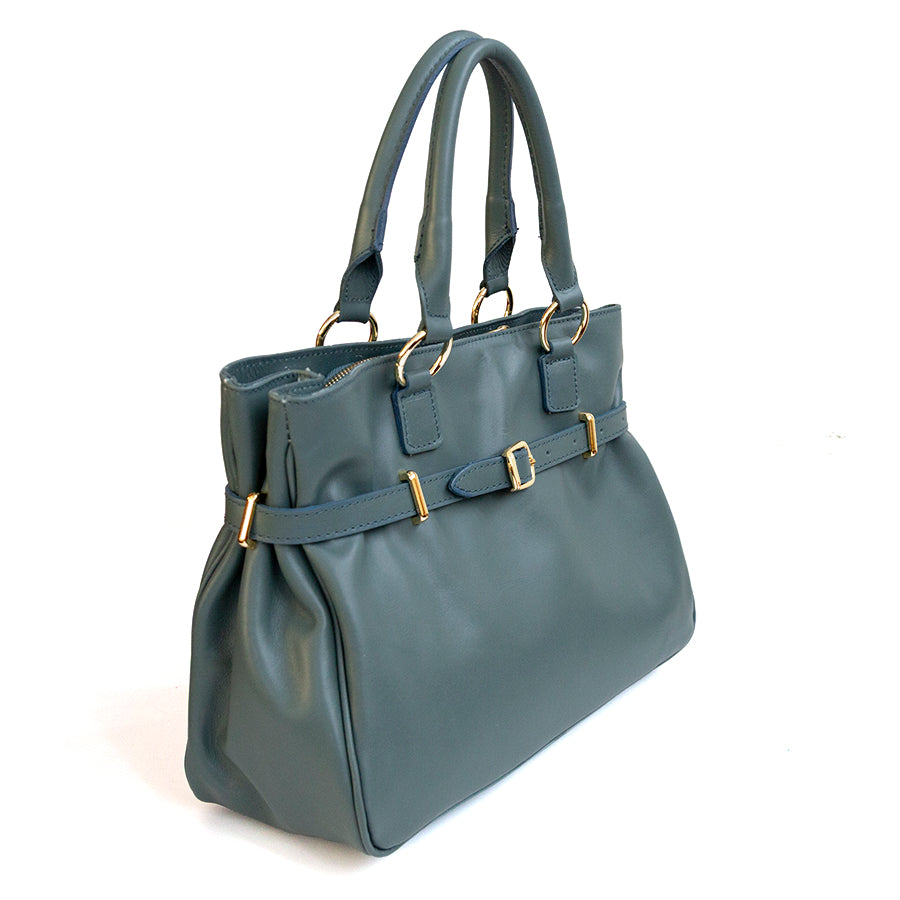 MILA - Dark Blue Nappa Leather Tote